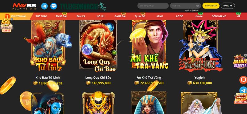 Điểm danh những trò chơi nổi bật tại MAY88