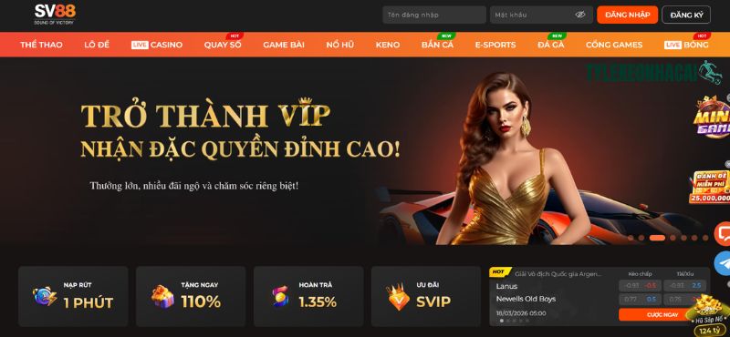    SV88 là nhà cái cá cược đến từ Anh Quốc, có trụ sở đặt tại Manchester