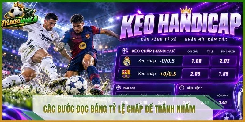 Các bước đọc bảng tỷ lệ chấp để tránh nhầm