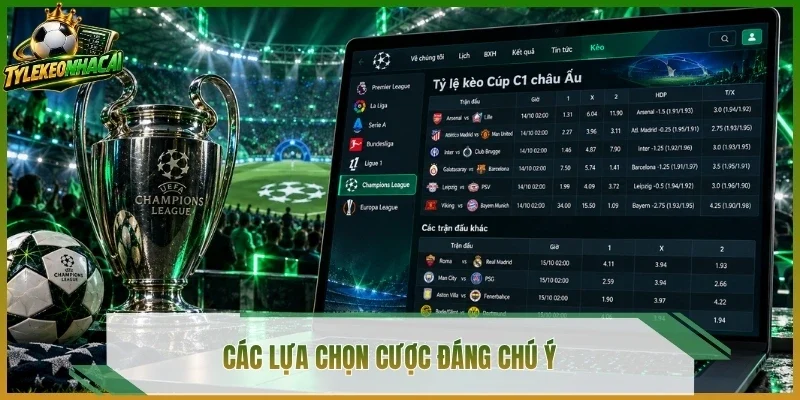 Các lựa chọn cược đáng chú ý