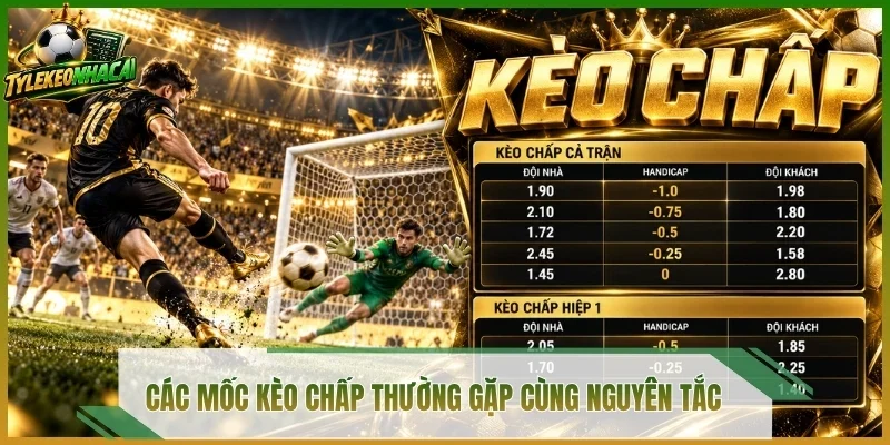 Các mốc kèo chấp thường gặp cùng nguyên tắc