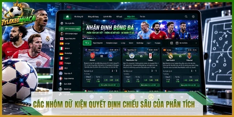 Các nhóm dữ kiện quyết định chiều sâu của phân tích