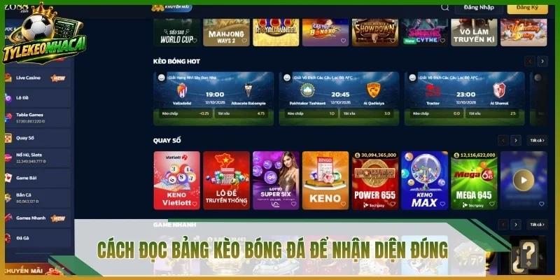 Cách đọc bảng kèo bóng đá để nhận diện đúng