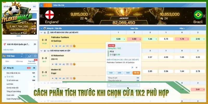 Cách phân tích trước khi chọn cửa 1X2 phù hợp