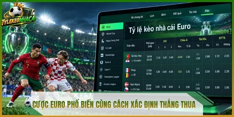 Cược Euro phổ biến cùng cách xác định thắng thua