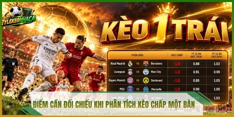 Điểm cần đối chiếu khi phân tích kèo chấp một bàn