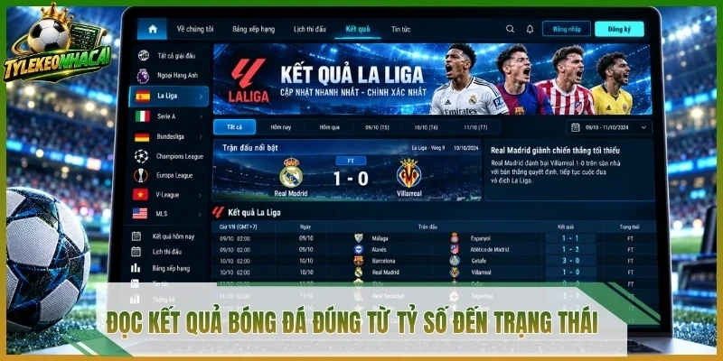 Đọc kết quả bóng đá đúng từ tỷ số đến trạng thái