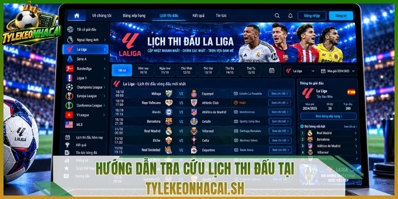 Hướng dẫn tra cứu lịch thi đấu tại tylekeonhacai.sh