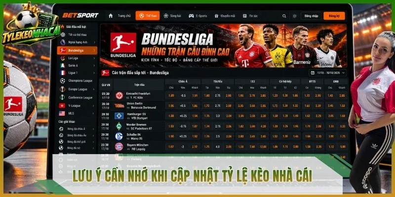 Lưu ý cần nhớ khi cập nhật tỷ lệ kèo nhà cái