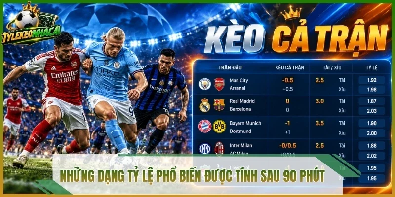 Những dạng tỷ lệ phổ biến được tính sau 90 phút