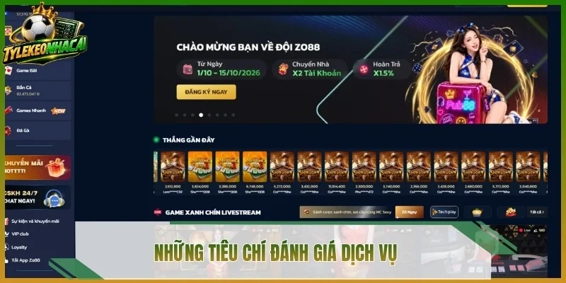 Những tiêu chí đánh giá dịch vụ
