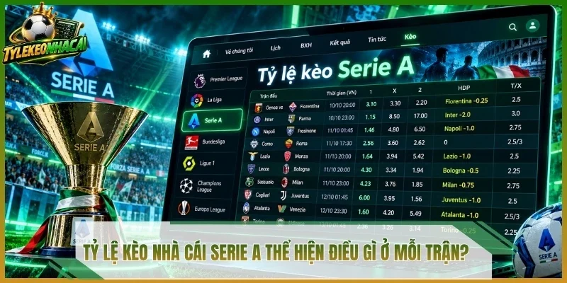 Tỷ lệ kèo nhà cái Serie A thể hiện điều gì ở mỗi trận?