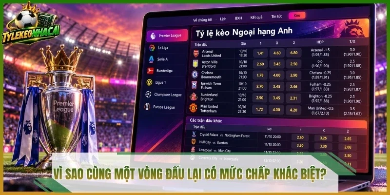 Vì sao cùng một vòng đấu lại có mức chấp khác biệt?