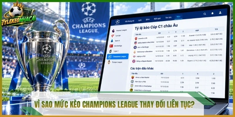 Vì sao mức kèo Champions League thay đổi liên tục?