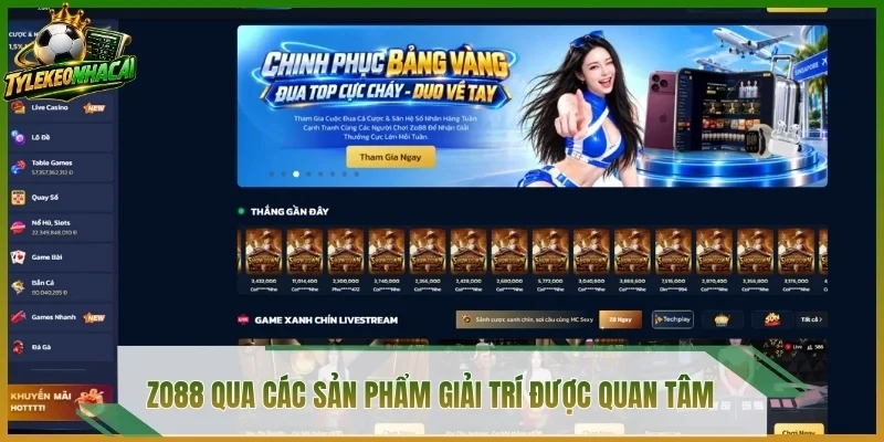 Zo88 qua các sản phẩm giải trí được quan tâm